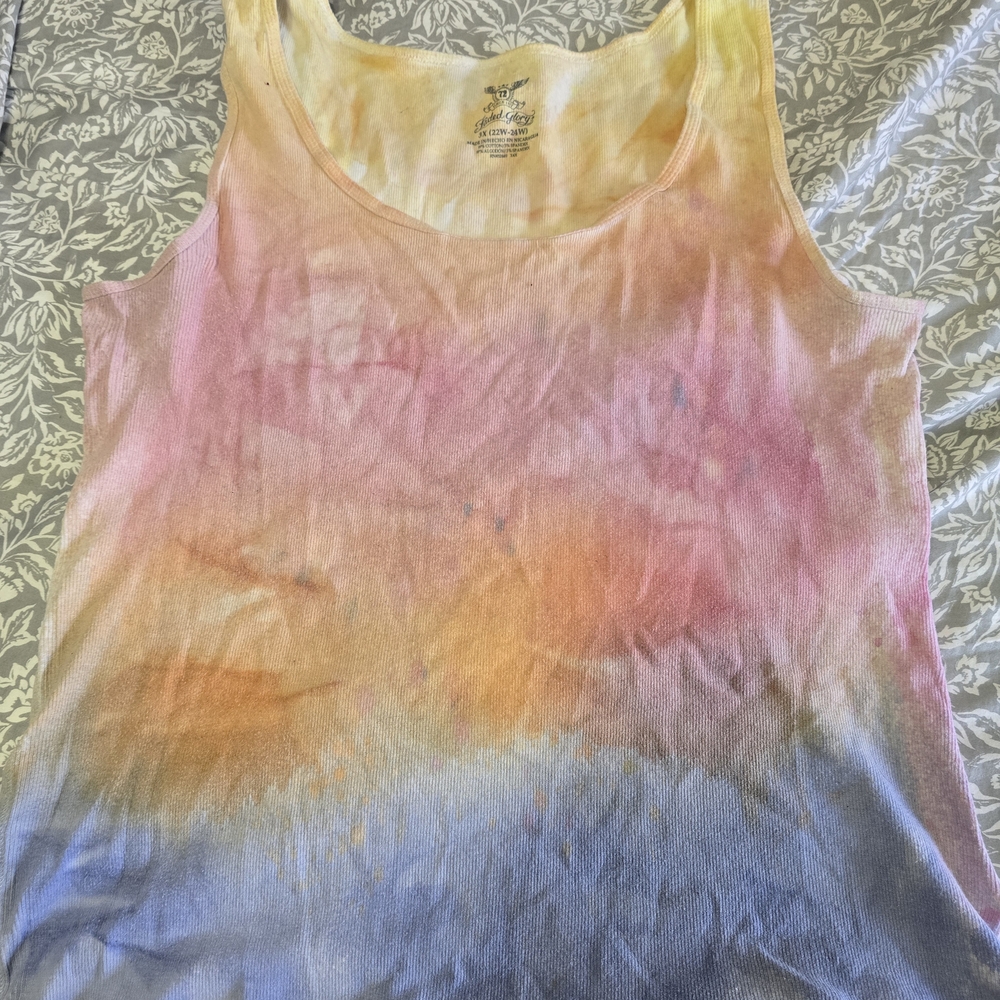 Faded Glory Multicolor Tie-Dye Tank Top